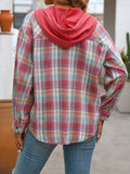 Anokhinaliza Plaid Long Sleeve Hooded Jacket