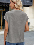 Anokhinaliza Exposed Seam Round Neck Short Sleeve Sweater