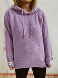 Anokhinaliza Drawstring Long Sleeve  Hooded Sweater