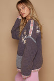 Anokhinaliza POL Embroidered Open Front Long Sleeve Jacket