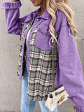 Anokhinaliza Plaid Button Up Dropped Shoulder Jacket