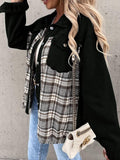 Anokhinaliza Plaid Button Up Dropped Shoulder Jacket