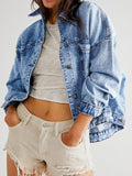 Anokhinaliza Pocketed Button Up Denim Jacket