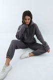 Anokhinaliza Autumn Winter Matching Couple Casual Solid Hooded Hoodies And Pants Two Piece Sets Lover Pullover Hoodies Tracksuits Suits