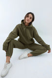 Anokhinaliza Autumn Winter Matching Couple Casual Solid Hooded Hoodies And Pants Two Piece Sets Lover Pullover Hoodies Tracksuits Suits