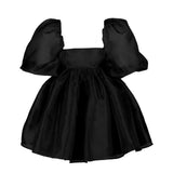Anokhinaliza alt black girl going out?classic style women edgy style church outfit brunch outfit cute spring outfits prom dresses tutu  Dreamy Prom Dress Square Neck Organza Puff Sleeves Mini Homecoming Dresses Empire Above Knee Party Dresses