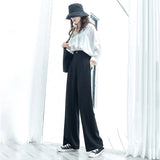 Anokhinaliza spring and summer new high waist wide leg pants women loose straight leg trousers casual straight leg trousers