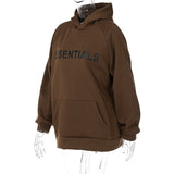 Anokhinaliza Autumn Winter Oversized Sweatshirts Y2k Brown Letter Print Fashion Pullover Long Sleeve Women Casual Loose Hoodie