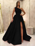 Anokhinaliza alt black girl going out classic style women edgy style church outfit brunch outfit cute spring outfits prom dresses tutu Elegant Purple Long Evening Dresses One Shoulder Satin Side Slit Maix Prom Gowns Simple Formal Occasion Party Dress