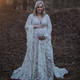 Anokhinaliza Boho Style Lace Maternity Dress For Photography Maternity Photography Outfit Maxi Gown Pregnancy Women Lace Long Dress