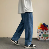 Anokhinaliza Korean Fashion Men Wide Leg Jeans Autumn New Streetwear Straight Baggy Denim Pants Male Brand Trousers