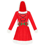 Christmas Holiday Performance Cute Women's Cosplay Costumes Dress Gift Stage Bandage Red White Halloween Uniforms Decoration