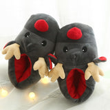 Anokhinaliza Women Men Slippers Couple Winter Soft Christmas Deer Cotton Slippers Cute Plush Cotton Indoor Bedroom Non-slip Soft Home Shoes