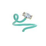 Anokhinaliza  Geometric Colorful Fashion Jewelry Single CZ Wrap Enamel Band Wire Women Ring Adjusted Size