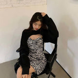Anokhinaliza New Year Valentine's Day   Plus Size Gothic Y2k Dress Women Casual Leopard Long Sleeve Party Mini Dress Female Design One-piece Dress Korea Spring