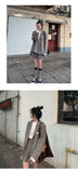 Anokhinaliza classic style women  edgy style tutu Autumn  New Women Skirt Suit Hong Kong Style Vintage Chic Texture Suit Jacket Senior Short Girl JK Suit Preppy High Street