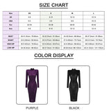 Anokhinaliza alt black girl going out classic style women edgy style church outfit brunch outfit cute spring outfits New Arrival Purple Suede Leopard High Neck Long Sleeve Medium Length Dress All Free Shipping