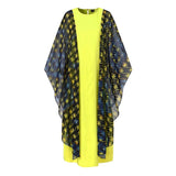 Anokhinaliza Elegant Printed Long Maxi Dress Women Long Dresses Casual Autumn Long Bat Sleeve Patchwork Party Sundress
