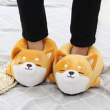 Anokhinaliza Man Women Funny Slipper  Soft Cute Shiba Inu Dog Slippers Animal Puppy Couples Home Slippers Plush Cotton Household Shoes