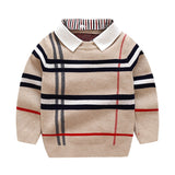 Anokhinaliza 1-8T Toddler Kid Boy Clothes Autumn Winter Warm pullover Top Long Sleeve Plaid Sweater Girl Fashion Knitted Gentleman Knitwear