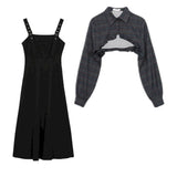 Anokhinaliza Functional Styl Sling Skirt Suit Women's Spring New Inner Waist Waist All-match Black Skirt Fried Street Suit Two-piece Top