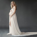 Le Couple Maternity Photography Props Long Chiffon Gown Sweet Heart Materrnity Maxi Dresses For Photo Shoot Pregnant Women Dress