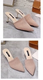 Anokhinaliza summer women Slippers wear thin heels with heels Baotou sandals slippers  breathable wild fashion high heels women shoes