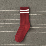 Anokhinaliza Socks Women Woman Korean Version Japanese Striped Cotton Tube Pile Socks Spring Ins Tide Socks College Style Skarpety Cotton Sox