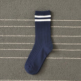 Anokhinaliza Socks Women Woman Korean Version Japanese Striped Cotton Tube Pile Socks Spring Ins Tide Socks College Style Skarpety Cotton Sox