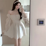 Anokhinaliza Pink Sweet Elegant Princess Dress Women Casual Korean Slim Long Sleeve Fairy Dress Female Backless Design Vintage Dress New