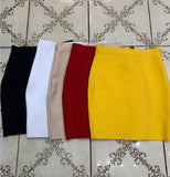 Anokhinaliza  Wholesale Free Shipping Candy Color Sexy Women Bodycon Mini Bandage Skirt Designer Fashion Black Pencil Skirt Faldas 43cm