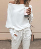 Anokhinaliza Off the Should Blue Winter Sweater Women Knit Lantern Sleeve Sweater Female Loose Oversized Pullover Knitted Jumper