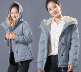 Anokhinaliza New Year Valentine's Day   Cute Thick Women Winter Overcoat Hooded Jacket Long Sleeve Coat Plus Size Windbreaker Warm Fluffy Jacket Army Green Girls Parkas