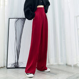 Anokhinaliza spring and summer new high waist wide leg pants women loose straight leg trousers casual straight leg trousers