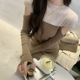 French Vintage Sweater Dress Women Casual Long Sleeve Knitted Dress Office Lady Slim One Piece Dress Korean Fashion Autumn