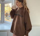 Anokhinaliza Autumn Winter Oversized Sweatshirts Y2k Brown Letter Print Fashion Pullover Long Sleeve Women Casual Loose Hoodie