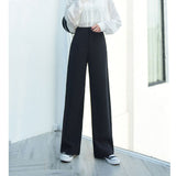 Anokhinaliza Spring and Autumn New High-waist Drape Wide-leg Pants Temperament Ladies Casual Pants Red Trousers Thin Mopping Pants Women