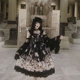 Anokhinaliza Summer Lolita Princess Jsk Black Dress Gothic Lolita Dress Soft Sisiter Bow Lace Women Dark Halloween Costume For Kawaii Girls