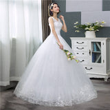 Anokhinaliza New V-neck Wedding Dresses Simple Off White Sequined Cheap Wedding Gown De Novia