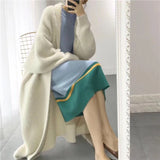 Anokhinaliza  New Fashion Long Cardigan Women Autumn And Winter Mohair Loose Knit Sweater Female Casual Oversized Jacket Coat