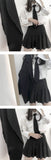 Anokhinaliza alt black girl going out?classic style women edgy style church outfit brunch outfit cute spring outfitsShort Skirt Suit Women Spring  New Korean Preppy Style Casual Loose Printed Shirt With Tie + Pleated Skirt Two-piece Sets