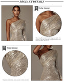 Anokhinaliza  VC Free Shipping Sexy One Shoulder Dress Sparkle Glitzy Sequins Dress Mesh Patchwork Celebrity Christmas Party Vestidos