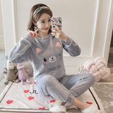 Anokhinaliza alt black girl going out?classic style women edgy style church outfit brunch outfit cute spring outfits  Autumn Winter Pajamas Set Women Sleep Shirt & Pant Set Sleepwear Warm Flannel Nightgown Female Cartoon Bear Animal Pijamas