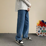 Anokhinaliza Korean Fashion Men Wide Leg Jeans Autumn New Streetwear Straight Baggy Denim Pants Male Brand Trousers