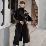 Anokhinaliza Mid-length Windbreaker Female autumn Female New Korean Version Double-breasted Slim Thick Coat 19B-a373