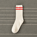 Anokhinaliza Socks Women Woman Korean Version Japanese Striped Cotton Tube Pile Socks Spring Ins Tide Socks College Style Skarpety Cotton Sox