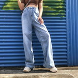 Anokhinaliza High Waisted Wide Leg Baggy Jeans 90s Cargo Aesthetic Pants Oversized Trousers Women Autumn Blue Boyfriend Jeans Pantalon Femme