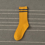 Anokhinaliza Socks Women Woman Korean Version Japanese Striped Cotton Tube Pile Socks Spring Ins Tide Socks College Style Skarpety Cotton Sox