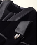 Anokhinaliza Newest Runway Designer Blazer Women's Long Sleeve Velvet Blazer Jacket Outer Wear