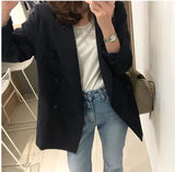 Anokhinaliza   New Autumn Blazer Women Jackets Solid Oversized Office Ladies Blazers Long Sleeve Temperament Vintage Coats Women